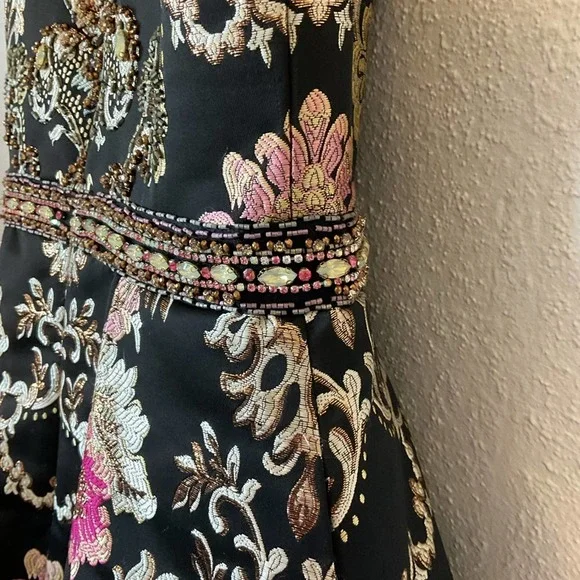 Jovani 48394 Metallic Floral Beaded Gown Size 6 Multi Color - Picture 15 of 15